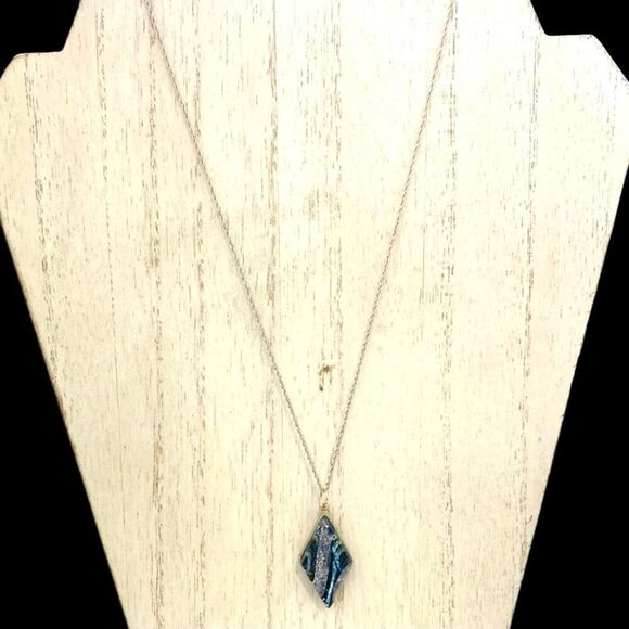 PC# 2 in 1 Reversible Sterling 925 Silver Necklace w/ Glass or Black Stone Penda - Picture 5 of 12